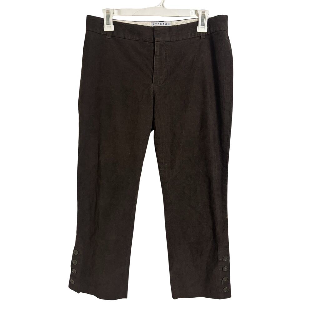 Y2K Gap Chocolate Brown Corduroy Cropped Pants 8 Granola Academia Grunge Fall